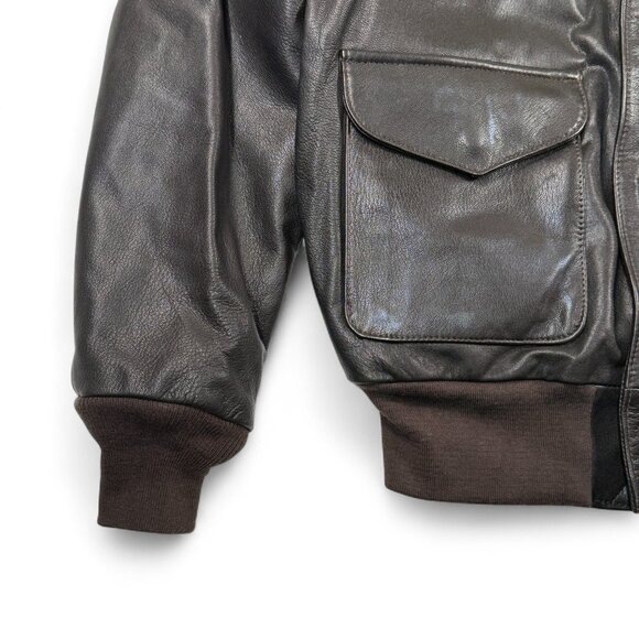 Cockpit U.S.A.F. 21st Century A-2 Jacket Goatskin Leather Black Mens 38 USA NWT - Picture 10 of 16